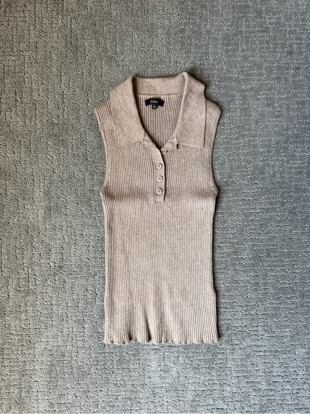EUC Quince Knit Brown Sweater Tank; Size M